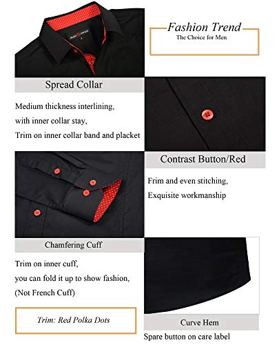 Alex Vando Men's Black Dress Shirt Alex Vando Men's Black Dress Shirt